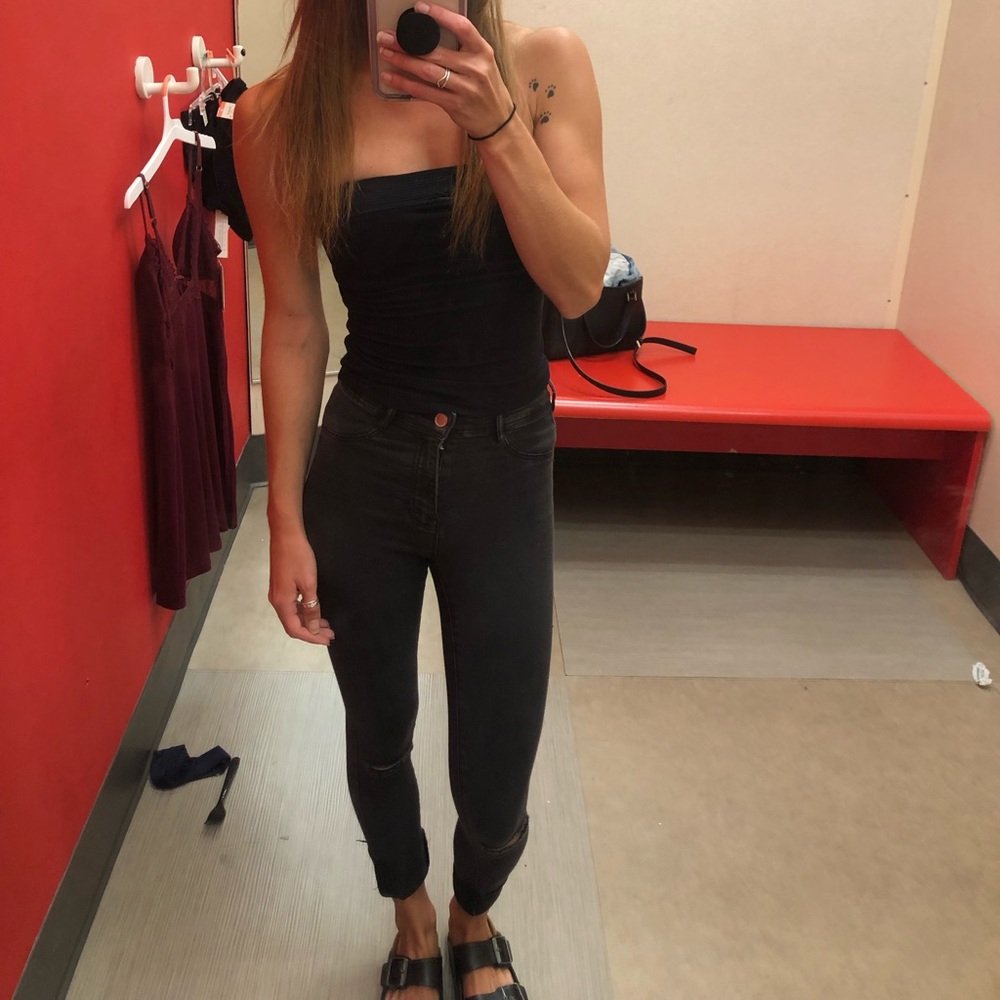 Free People semi crop tube top